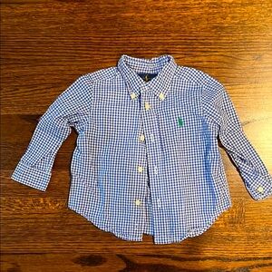 Ralph Lauren Blue Gingham Button Down Shirt